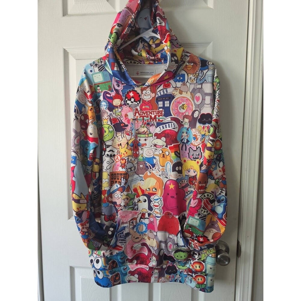 New Cosplay Hoodie All Over Print Cartoon Network Unisex Anime Retro size L